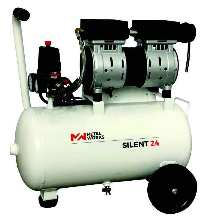 Compresor de aire silencioso, 2 cilindros, trifásico, 7'5 CV y 500 litros  de calderin